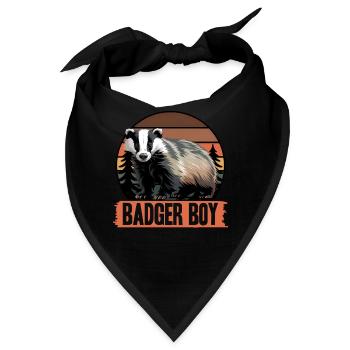 Funny Animal Badger - Bandana - Schwarz - Vorne