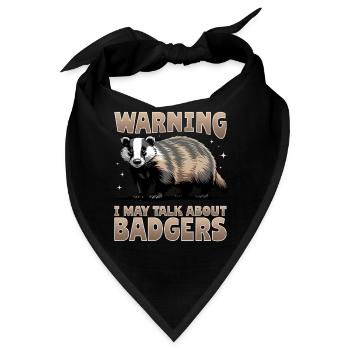 Funny Animal Badger - Bandana - Schwarz - Vorne