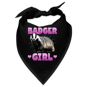 Funny Animal Badger - Bandana - Schwarz - Vorne