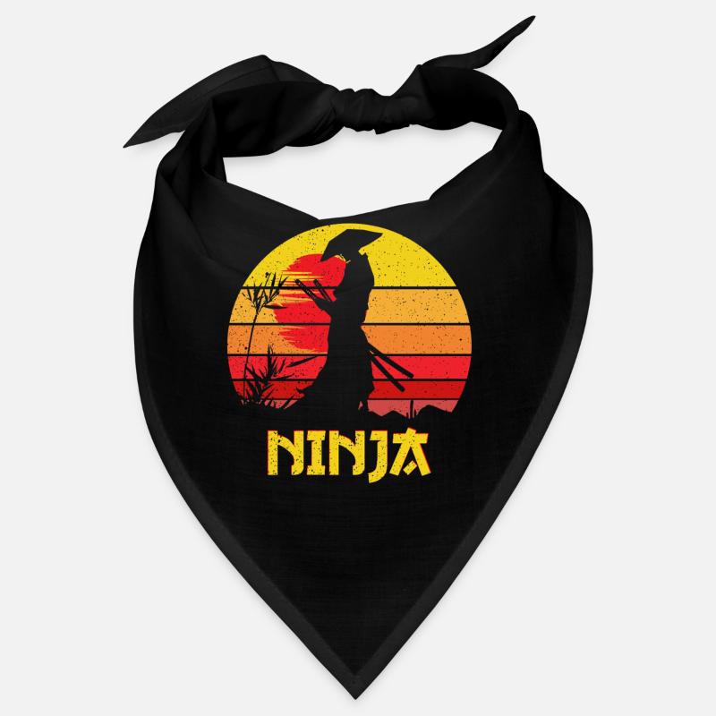 Silhouette de Ninja du Coucher de Soleil Bandana
