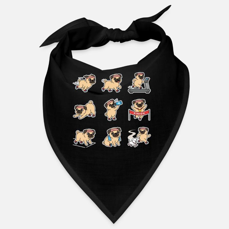 Lustiger Mops Joggen Marathon Laeufer Bandana