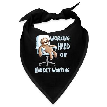 Working Hard Faultier Büro Arbeit  - Bandana - Schwarz - Vorne