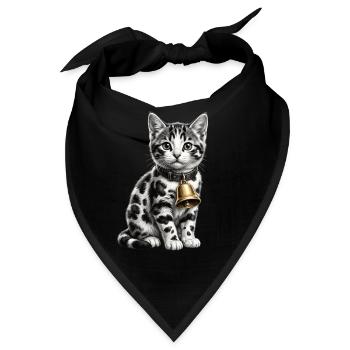 Lustiges gemischtes Katzenkuh-Muster - Bandana - Schwarz - Vorne