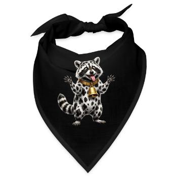 Lustiges Mischlings-Waschbär-Kuh-Muster - Bandana - Schwarz - Vorne