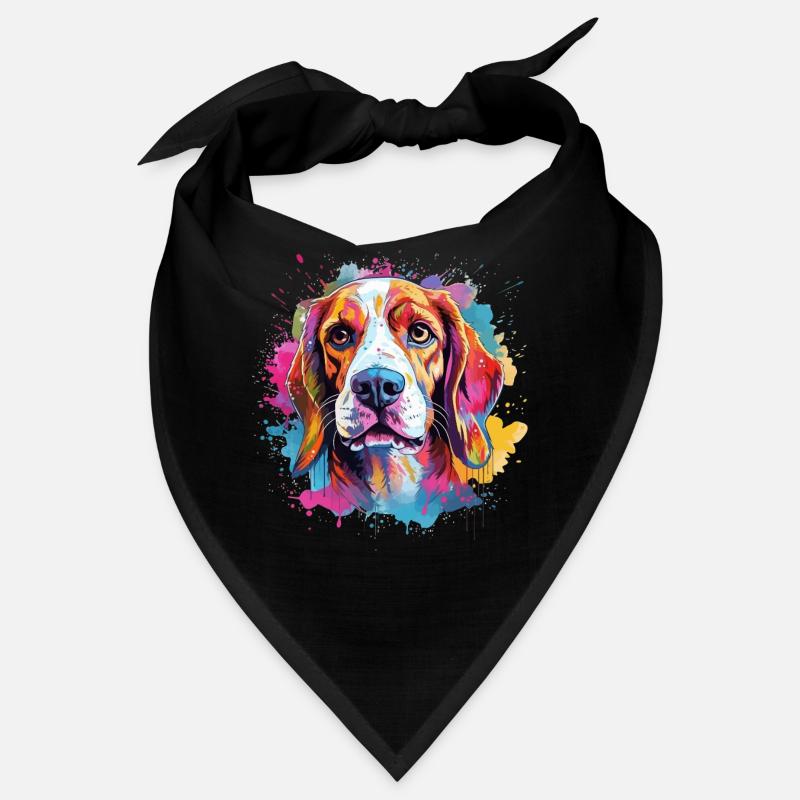 Art coloré de chien éclaboussé Beagle Bandana