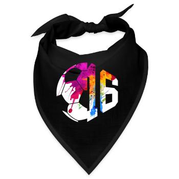 NR. 16 FUßBALLER NUMMER 16 FUßBALL 16. GEBURTSTAG - Bandana - Schwarz - Vorne