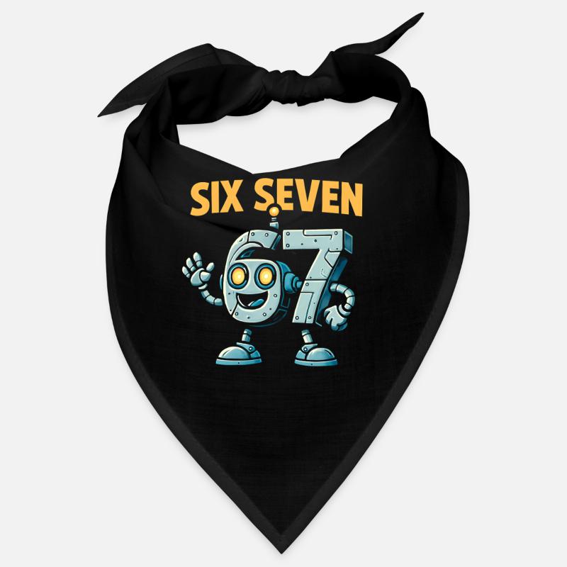 Six Seven 67 Italian Brainrot Roboter Meme Humor Bandana
