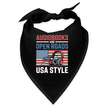 Road Trip USA Mit Hörbuch Lustiges Reise Motiv - Bandana - Schwarz - Vorne