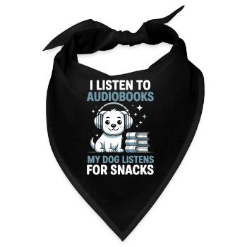 Hunde Hörbuch Fans Lesen Bücherwurm Geschenk - Bandana - Schwarz - Vorne