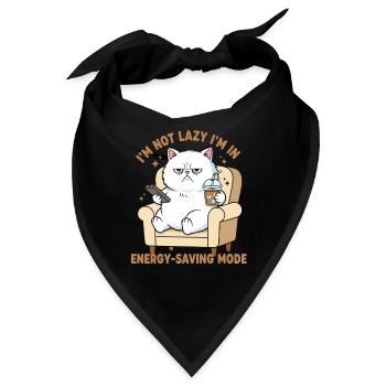 Ich bin nicht faul—Energiesparmodus Katze - Bandana - Schwarz - Vorne