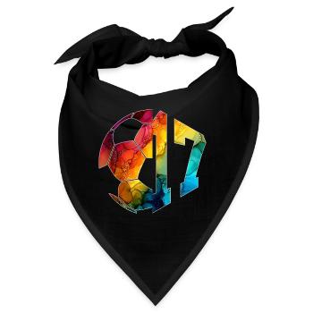 NR. 17 FUßBALLER NUMMER 17 FUßBALL 17. GEBURTSTAG - Bandana - Schwarz - Vorne