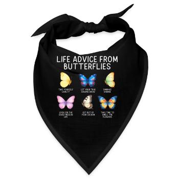 Inspirierender Schmetterling Monarchfalter Garten - Bandana - Schwarz - Vorne