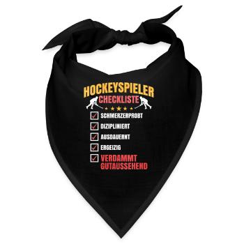 Hockeyspieler Checkliste - Bandana - Schwarz - Vorne