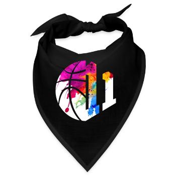 NR. 11 NUMMER 11 BASKETBALL 11. GEBURTSTAG - Bandana - Schwarz - Vorne
