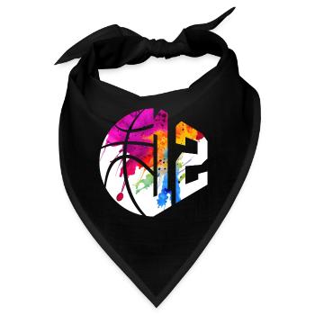 NR. 12 NUMMER 12 BASKETBALL 12. GEBURTSTAG - Bandana - Schwarz - Vorne