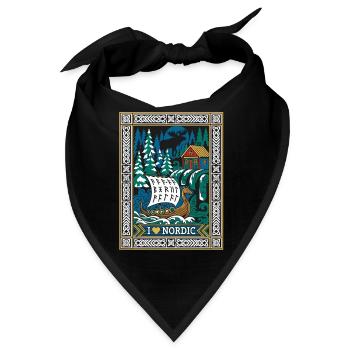 Nordic Wikingerschiff Skandinavien - Bandana - Schwarz - Vorne