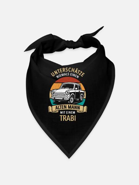 Unterschätze nie einen alten Mann mit Trabi - Bandana - Schwarz - Vorne