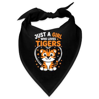 Süßes Tiger Design mit Herzen und Sternen - Bandana - Schwarz - Vorne
