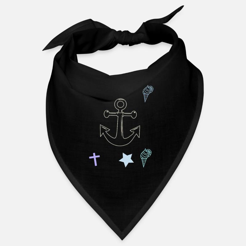 Maritim Anker Kreuz Eiscrem Bandana