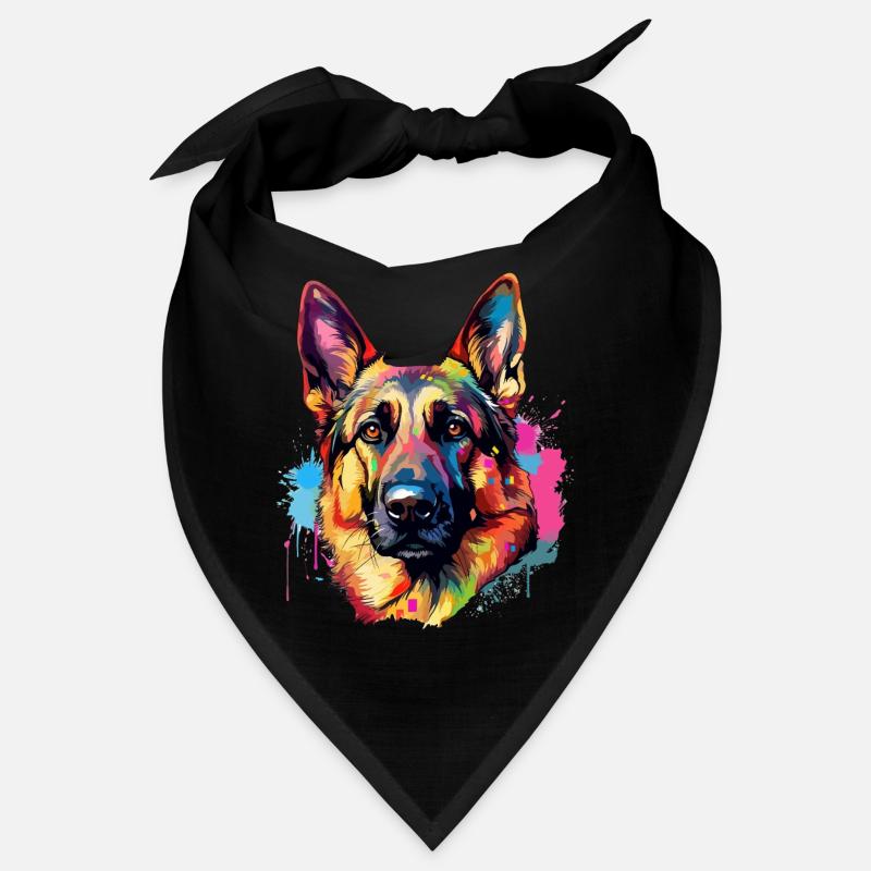 Lebendiger Deutscher Schäferhund Splash Bandana