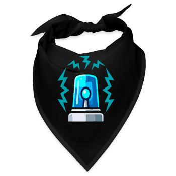 Blaulicht Sirene Alarm Illustration - Bandana - Schwarz - Vorne