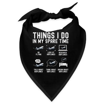 Flugzeug Flug Pilot Flugzeug Fluggesellschaft - Bandana - Schwarz - Vorne