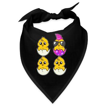 Cooles Punk Küken Sei Anders Lustiges Ostern Motiv - Bandana - Schwarz - Vorne