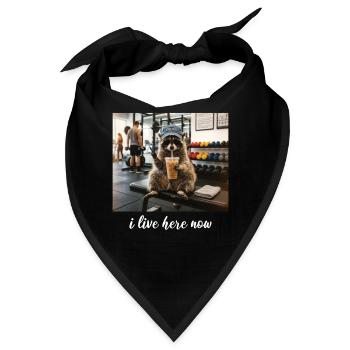 Ich wohne hier jetzt Waschbär-Gym-Workout - Bandana - Schwarz - Vorne