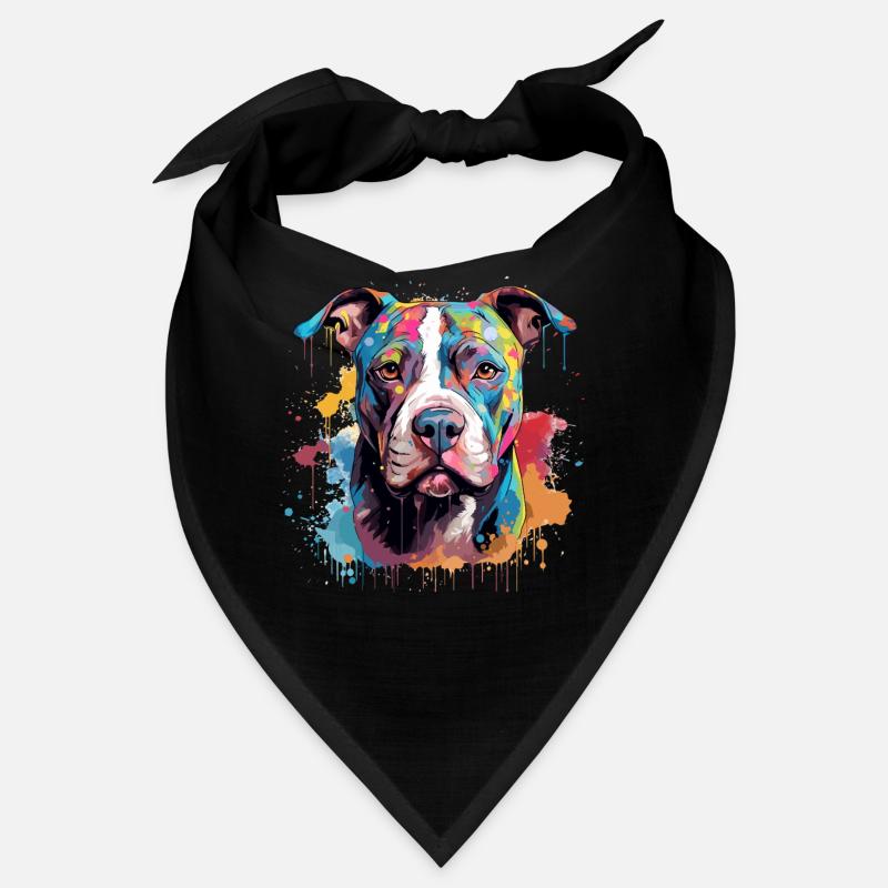 Art éclaboussant coloré de Pitbull Dog Bandana
