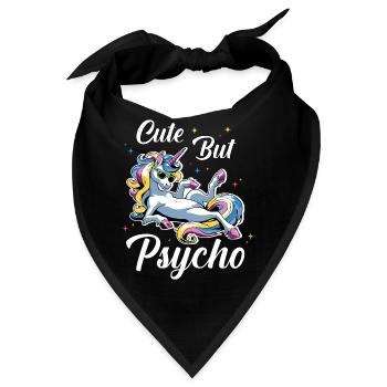 Niedliches Psycho Einhorn - Bandana - Schwarz - Vorne