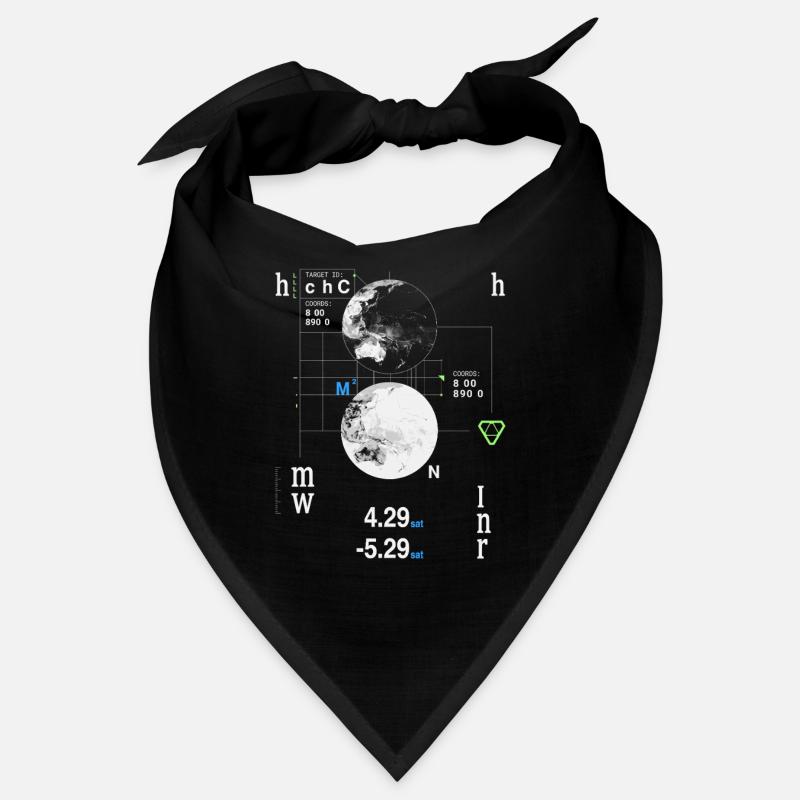 Futuristic HUD World Map Coordinates Bandana