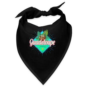 Guadeloupe Karibik Urlaub Vintage Insel Souvenir - Bandana - Schwarz - Vorne