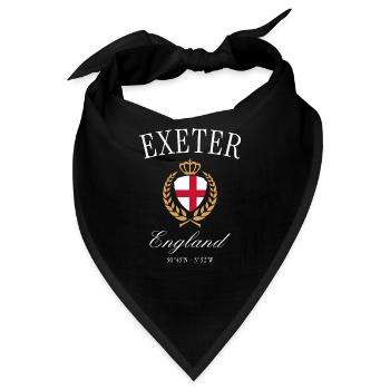 Exeter England Wappen Krone – Reise Souvenir - Bandana - Schwarz - Vorne