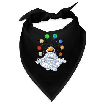 Astronauten-Yoga Meditation Kosmisches Gleichgewicht Kunst - Bandana - Schwarz - Vorne