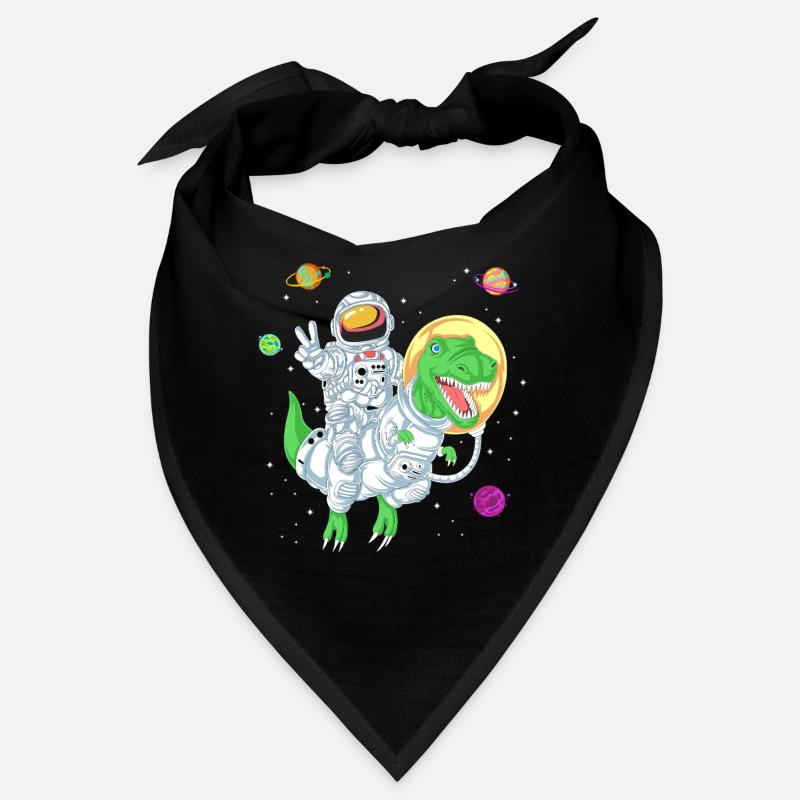 Astronaut Riding T-Rex Dinosaur in Outer Space Art Bandana