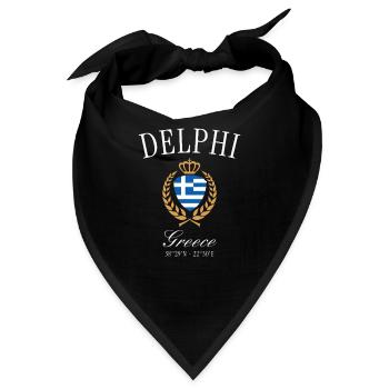 Delphi Griechenland Wappen Krone – Reise Souvenir - Bandana - Schwarz - Vorne