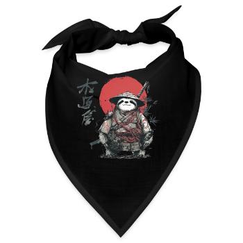 Faultier-Samurai unter roter Sonne - Bandana - Schwarz - Vorne