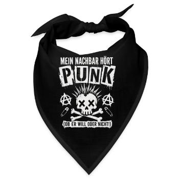 Mein Nachbar Hört Punk Lustiges Punk Shirt - Bandana - Schwarz - Vorne