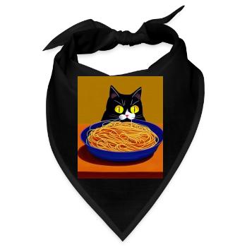 Katzenblick auf Spaghetti - Bandana - Schwarz - Vorne