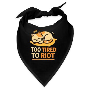 Zu müde zum Aufstand | Schlafkatze Humor - Bandana - Schwarz - Vorne