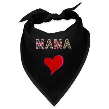 Mama Blumen Design Muttertag Geschenk Liebe - Bandana - Schwarz - Vorne