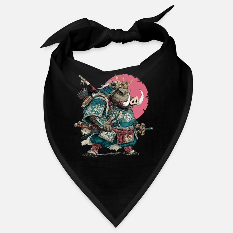Boar Samurai in Teal Armor Bandana
