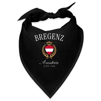 Bregenz Österreich Wappen Krone – Reise Souvenir - Bandana - Schwarz - Vorne
