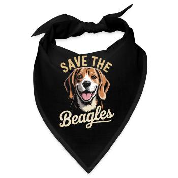 Rettet die Beagles - Bandana - Schwarz - Vorne