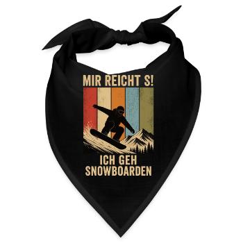 Mir reicht's Ich geh snowboarden Retro Shirt - Bandana - Schwarz - Vorne