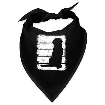 Hund Skizze - Bandana - Schwarz - Vorne