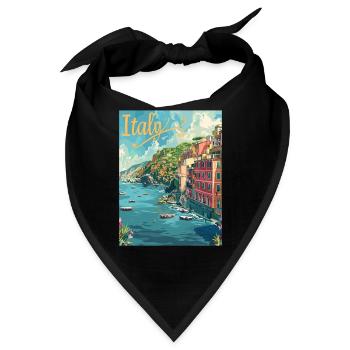 Italienische Küstenlandschaft der Cinque Terre - Bandana - Schwarz - Vorne