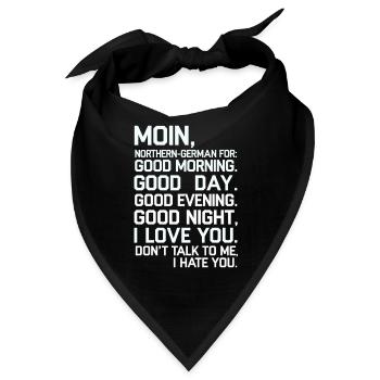 Moin Norddeutsch Gefuhlsmix Design - Bandana - Schwarz - Vorne