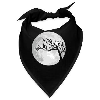 Katze Mond Halloween Mondschein - Bandana - Schwarz - Vorne