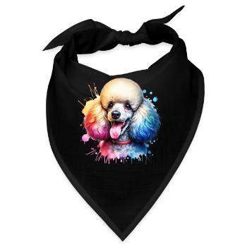 Pudel Motiv - Bandana - Schwarz - Vorne